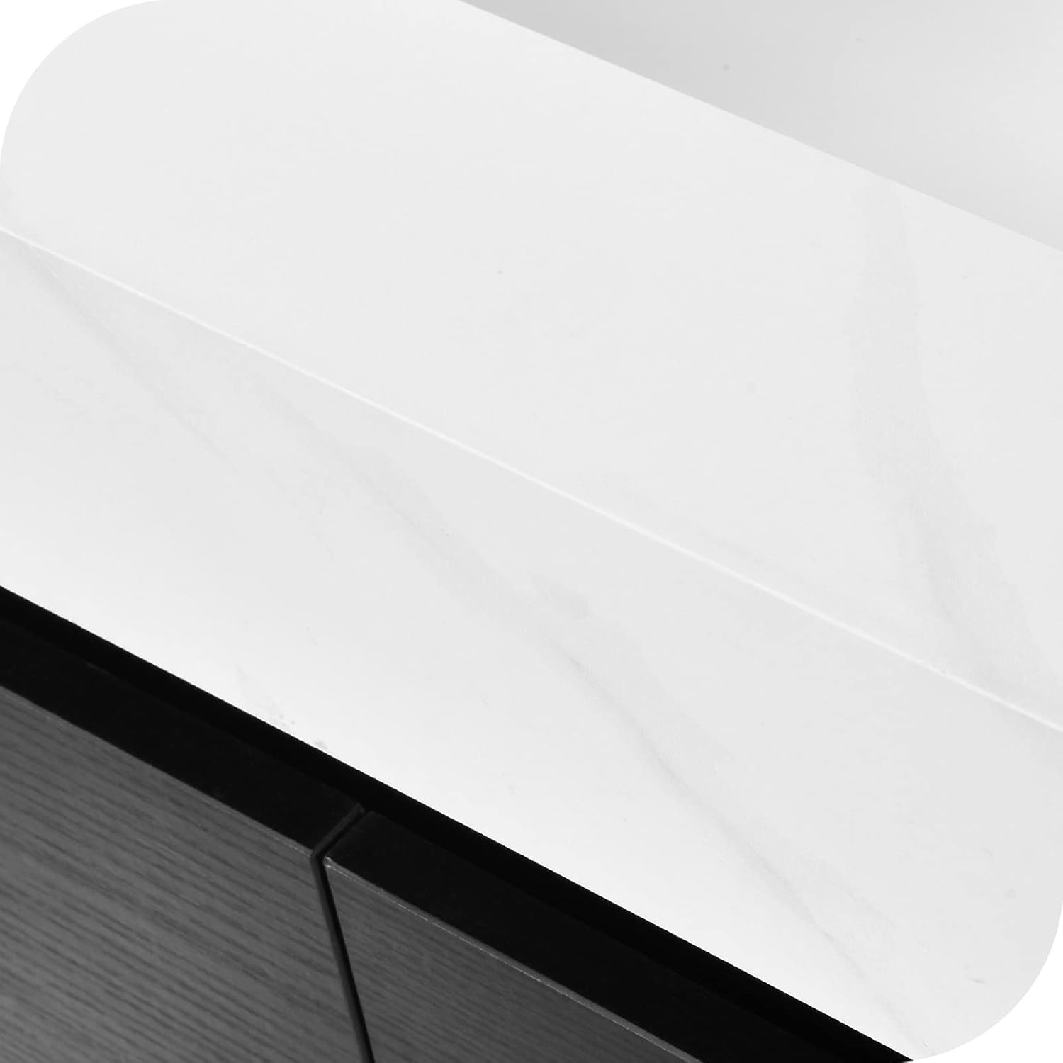 Close-up of white sintered stone countertop texture