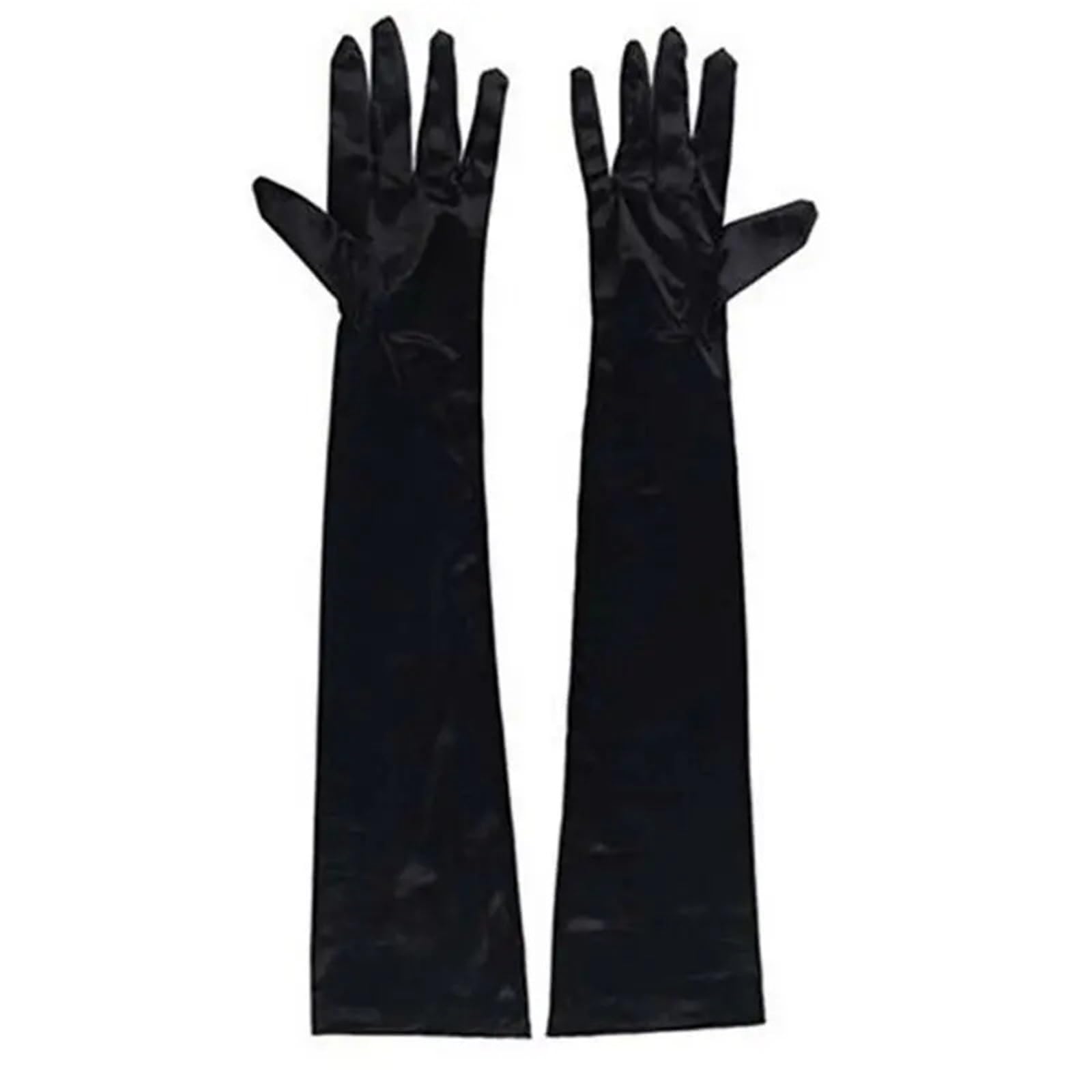 2 paia di guanti formali da sera for feste donna, ballo for, in raso, tinta unita, con dita lunghe, for eventi Per Feste E Balli