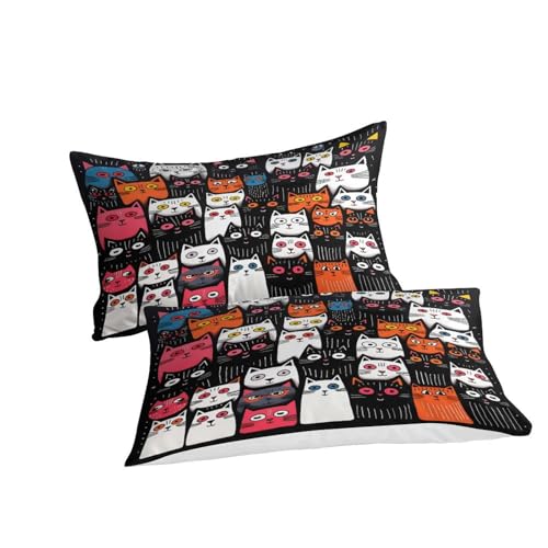 Housses de couettes 3D imprimé chat de compagnie 220x240cm microfibre