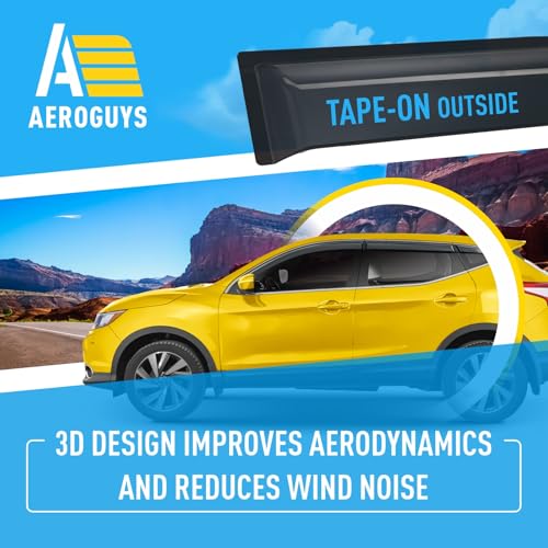 Extra Durable Window Deflectors Tape-On Window Visors Rain Guards Fit for Nissan Rogue Sport 2017-2022, Sun Visors, Wind Vent for Shades, Exterior Car Accessories - 6 pcs. AG0385 by AEROGUYS - Image 5