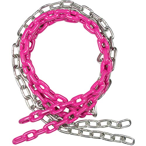 Swing Set Stuff Children's Coated Chain with SSS Logo Sticker, Pink, 5 1/2'