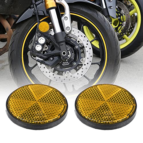 X Autohaux 6Pcs 56Mm M6X1.0 Orange Plastic Universal Screw Mount Reflective Warning Reflector For Motorcycle Bike #TOP1
