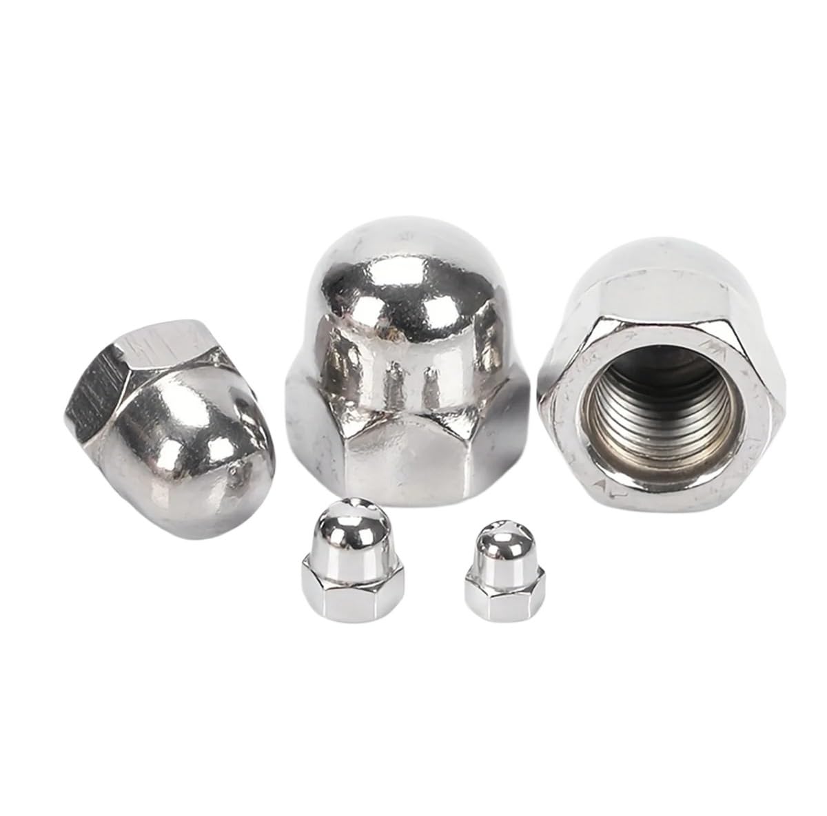 Tuerca ciega hexagonal exterior de acero inoxidable, tuerca ciega de una pieza, tuerca de bola semicircular con tapa(190pcs)