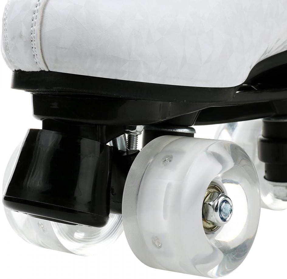 Gets Womens Roller Skates Pu Leather Four-Wheel Roller Skates High-Top Roller Skates Outdoor Shiny Roller Skates for Adults,Girls
