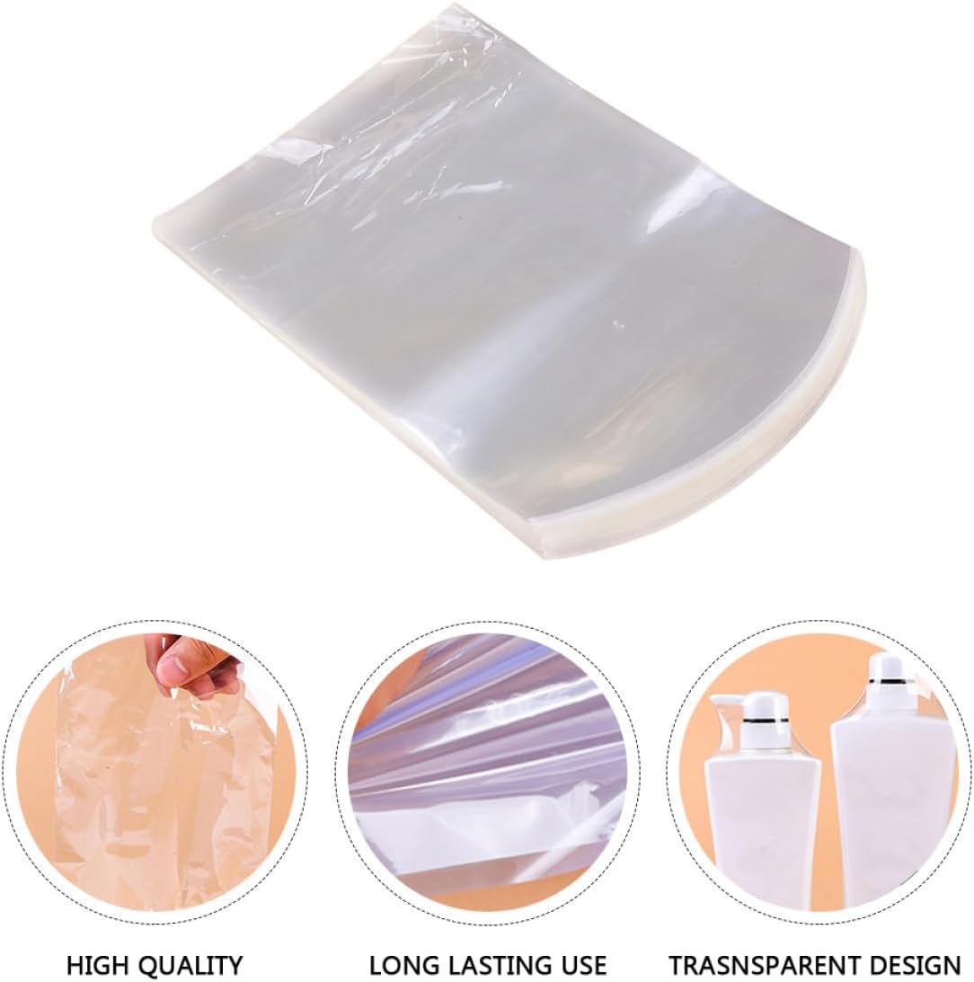 100pcs Pvc Heat Shrink Bags 9x25cm Curved Food Wrapper Film for Bottle, Box, and Craft Packaging Sealing, Industrial Shrink Wrap for Food and Party Favors