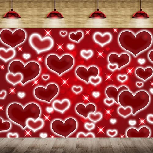Décoration de Saint-Valentin grand format 3x2,4m avec motif cœur rouge