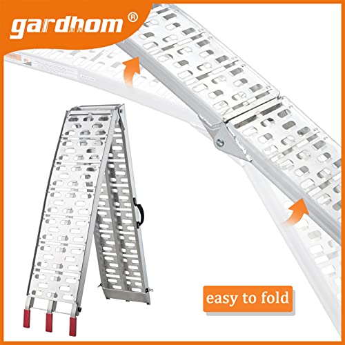 Truck Ramps 2Pc With Handle, Gardhom 1500Lbs Capacity 7.5' Aluminum Foldable Wide Pickup Trailer Loading Ramps For Atv Utv Motorcycle Dirt Bike Lawn Mower Snow Blower Ramp #TOP6