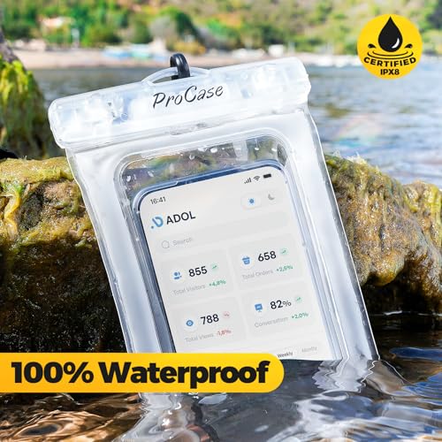 ProCase 2 Pack Floating Waterproof Phone Pouch IPX8, Universal Dry Bag Fits iPhone 17/16/15/14/13 Series, Galaxy S24/S23/S22, Pixel 8/7 (Up to 7”), Touchscreen, Underwater & Snow Protection -Clear by ProCase - Image 3