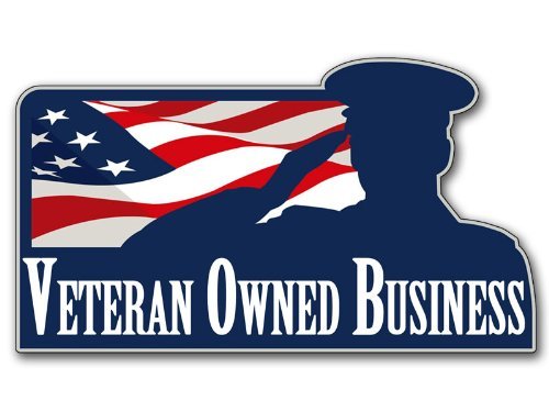 American Vinyl Veteran Owned Business Window Sticker (Vet Support Military Troops Window Door Decal)