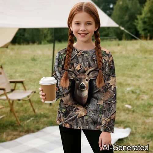 Image of Renewold Boys Girls Tees Kids T-Shirt Long Sleeve Crewneck T Shirts Casual Athletic Tops Clothing for Home School Travel