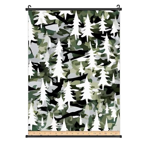 Toile motif camouflage d'arbres blancs d'une finition artistique premium