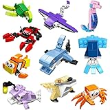 OZXVXZO Mini Bloques de Construcción para Niños, 10 Paquetes de Bloques de Construcción de Animales Pequeños, Juguetes de Construcción Unisex para Niños, Premios de Aula, Recompensas, Regalos
