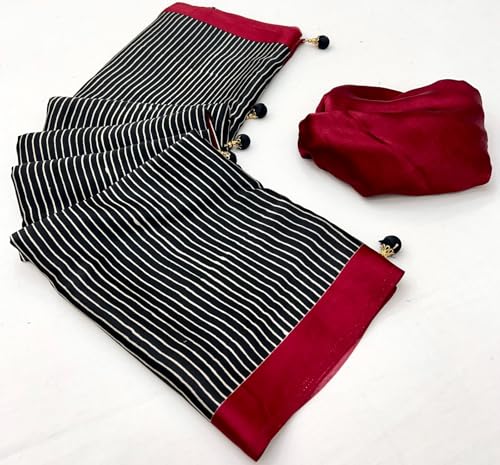 Image of SATIKA VASTRAM Modal Silk Ajrakh Saree Bandhani Design Crepe Printed Designer Pallu Attach Blouse Piece