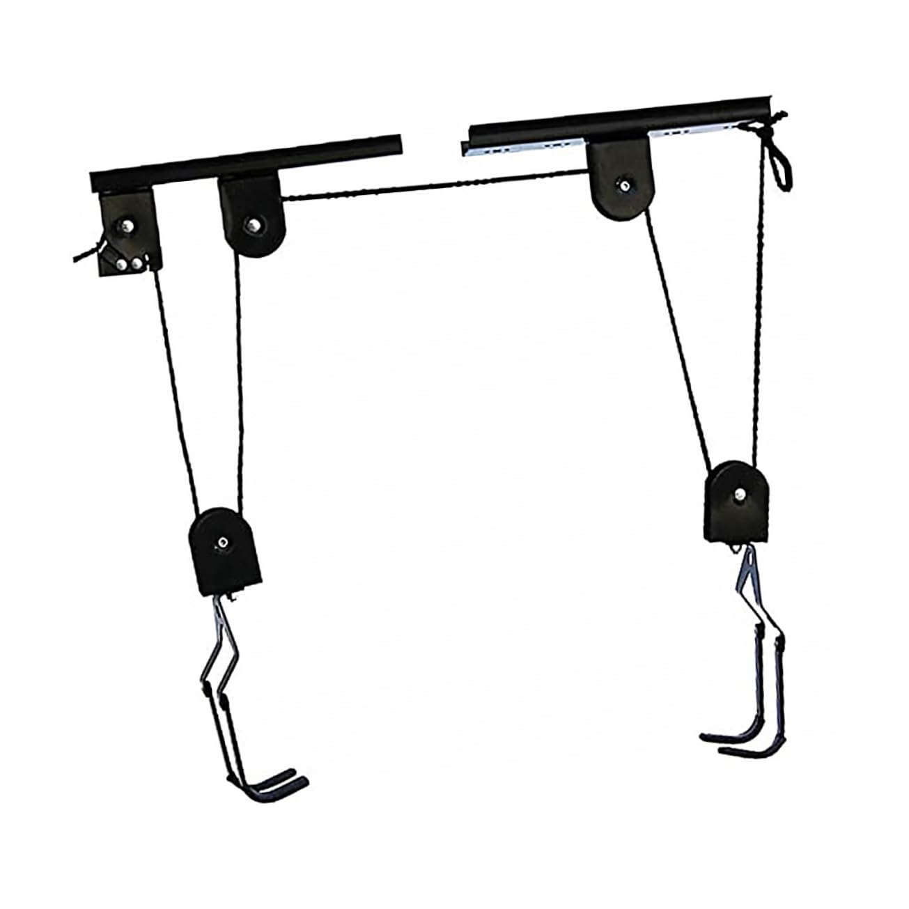 POPETPOP 1Set Heavy Duty Bike Ceiling Mounted Hanging Hook for Garage Storage for Mountain Road Bikes Optimizes Space with Smooth Pulleys Durable Design