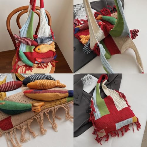 Bolso tejida de hombro para mujer estilo playa 3D miniatura 5