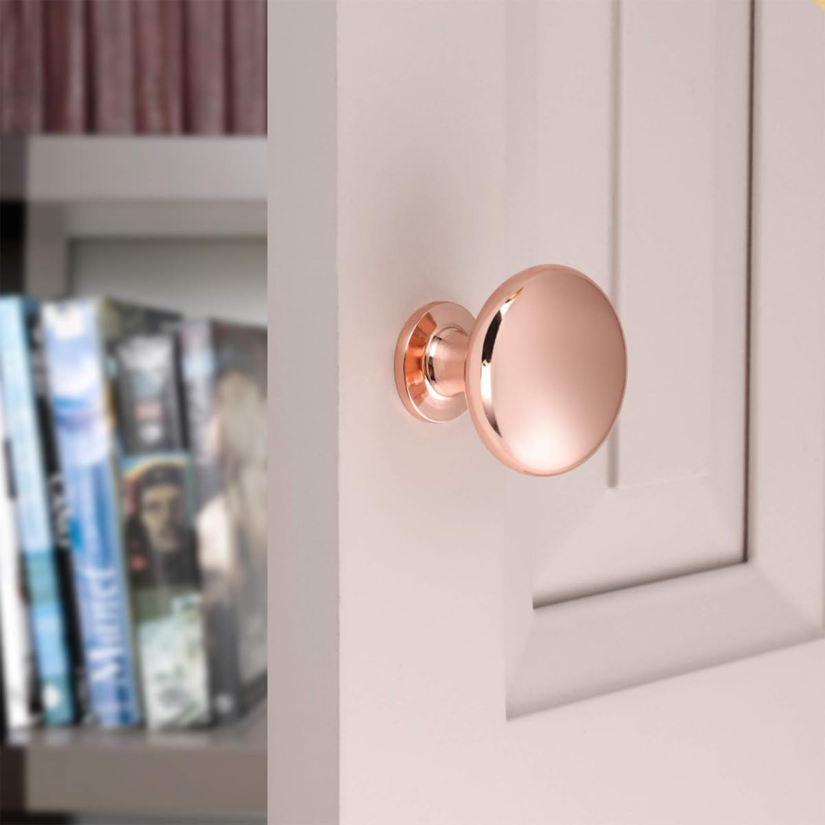 rose gold knobs for dresser NIZADO 5 Pack Solid Rose Gold Kitchen Cabinet Knobs, Round Drawer Dresser  Knob and Pulls, 1-1/5 Diameter