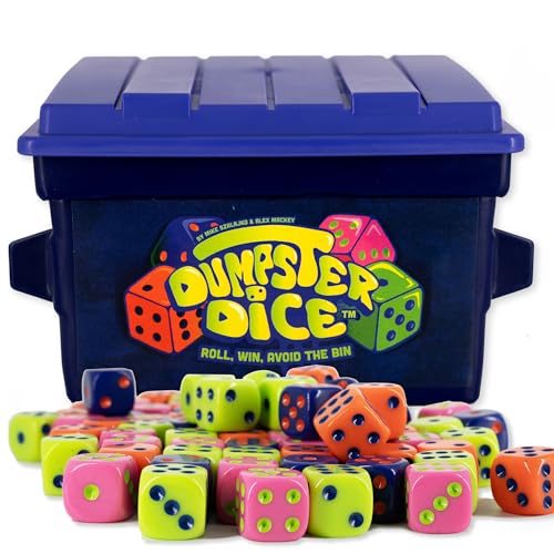 Big Discoveries Dumpster Dice Fast-Paced Family Dice Game | Fun 4-Player Board and Dice Game with Dumpster, 80 Piece Dice Set, and Graffiti Stickers |...