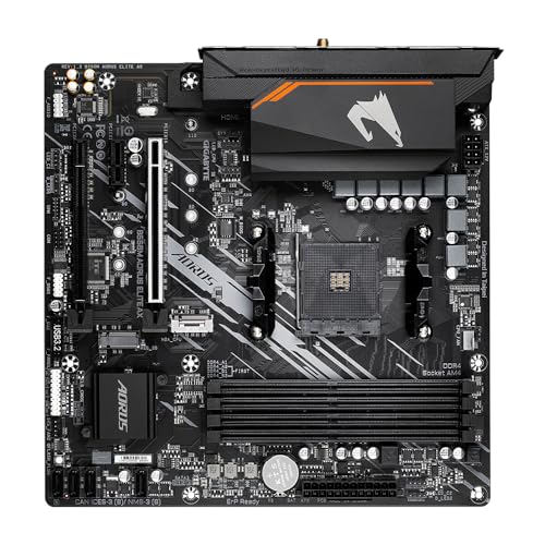 B550M AORUS ELITE AX - Supporta CPU AMD Ryzen 5000, 5+3 fasi Pure Digital VRM, fino a 4733 MHz DDR5 (OC), 1xPCIe 4.0 M.2, Wi-Fi 6E, GbE LAN, USB 3.2 Gen 2 - Scheda madre - Immagine 3