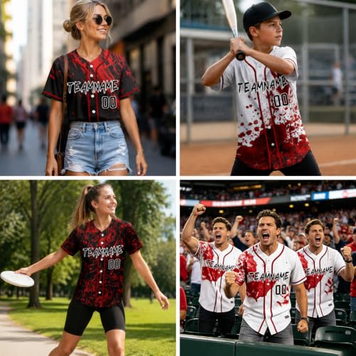 Custom Halloween Baseball Jersey Shirt, Zombie Baseball Player Jersey for Men Women Family Costumes miniatura 6