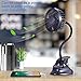 Mikikin Clip on Small Mini Fan, Portable Usb Battery Operated Rechargeable Quiet Personal Desk/ Baby Stroller Fan 3 Speeds Flexible Neck Great for Bed Office Car Dorm Travel Camping Beach