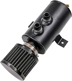 CENPEK Universal 10AN - Bote de aceite con válvula de drenaje (aluminio, 2 puertos, con filtro de respiradero, 750 ml, color negro