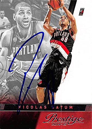 Sports Memorabilia Nicolas Batum Autographed Basketball Card (Portland Trail Blazers) 2014 Panini Prestige #39 - Unsigned Basketball Cards