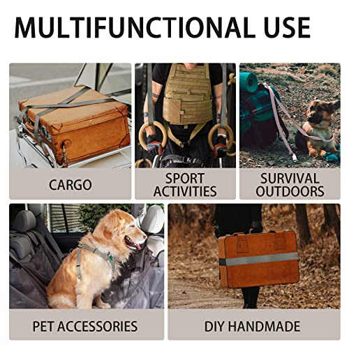 Image of Polyester Webbing Strap 16+Colors - 1 inch&1.5 inch&1.9 inch - 16.5 25 33 55 Yards Heavy Duty Webbing Roll, Flat Webbing Strap for Indoor&Outdoor Gear, Climbing, DIY Crafting, Repairing