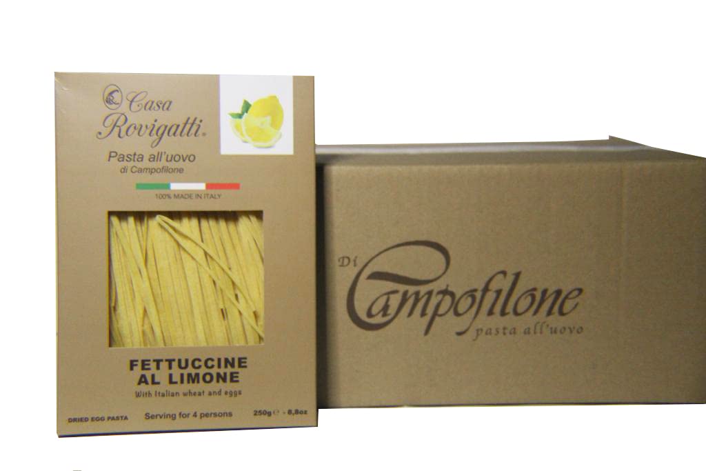 Fettuccine with Lemon Gourmet Egg Pasta (Pack of 4) - Italian Pasta From the Region of Di Campofilone- Imported Italian Egg Pasta- 8.8 ounces / 250 grams
