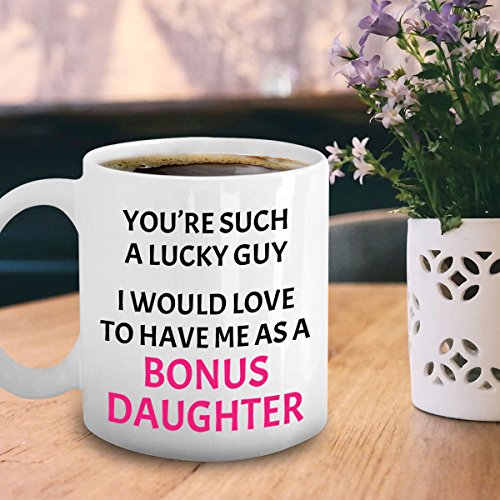 Stepdad Coffee Mug Funny Lucky Guy Dad Cup #TOP2