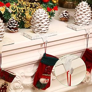4 Pieces Christmas Pine Cone Stocking Holder Metal Mantel Stocking Hanging Hook Xmas Pine Cone Stocking Holder Fireplace Stocking Hanger for Fireplace Mantel Christmas Decor () 4 Pieces Christmas Pine Cone Stocking Holder Metal Mantel Stocking Hanging Hook Xmas Pine Cone Stocking Holder Fireplace Stocking Hanger for Fireplace Mantel Christmas Decor