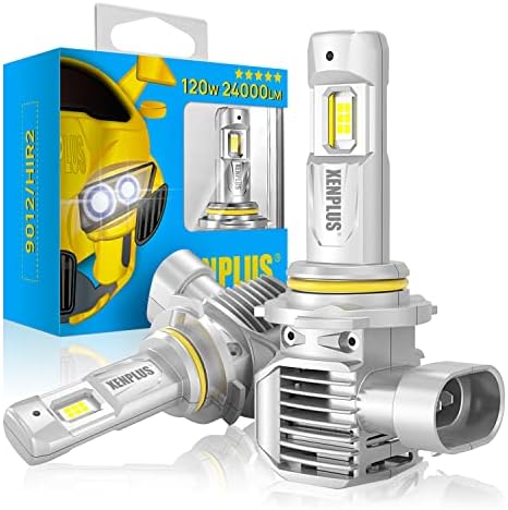 XENPLUS 9012 LED Headlight Bulbs,2023 New Upgraded 120W 24000LM Per Set,700% Brighter,6500K Cool White Direct Fit,HB3 Headlight LED Bulb, Halogen Replacement Plug and Play,Pack of 2
