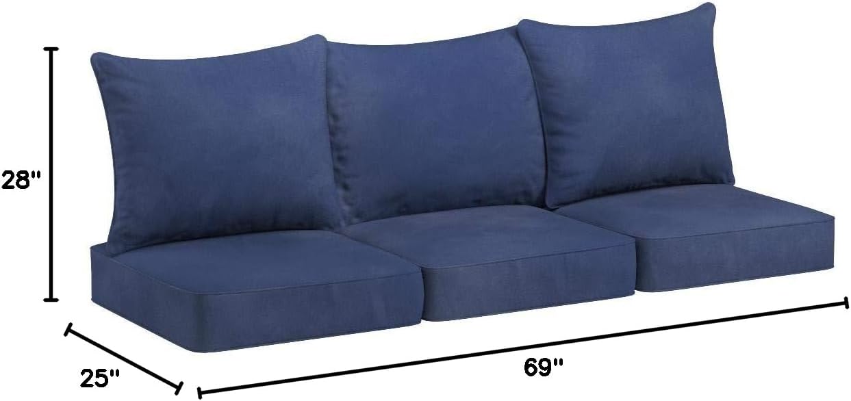 Mozaic AZPCSET4358 Swavelle Corded Outdoor Sofa Set, 23" x 25" x 5", Dark Blue