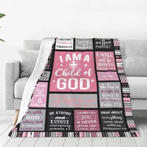 Christian Inspirational Soft Throw Blanket for Women and Men - Faith, Religious, Spiritual Gift - Personalized for Adults/Kids 50"x 60"