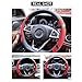 BOKIN Steering Wheel Cover for Men and Women, Universal 14.5-15 inch, Auto Car Microfiber Leather, Breathable Ice Silk Steering Wheel Covers, Cool in Summer and Warm in Winter, Red