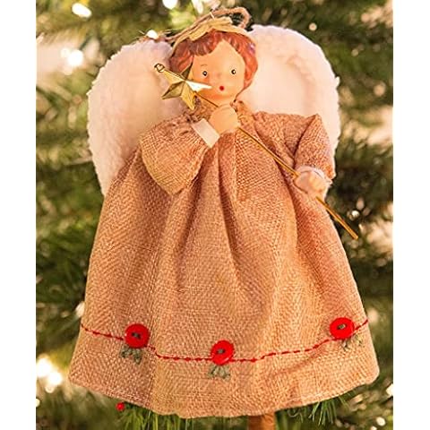 7" Fabric Angel Christmas Tree Topper by Roses and Mistletoe Cover