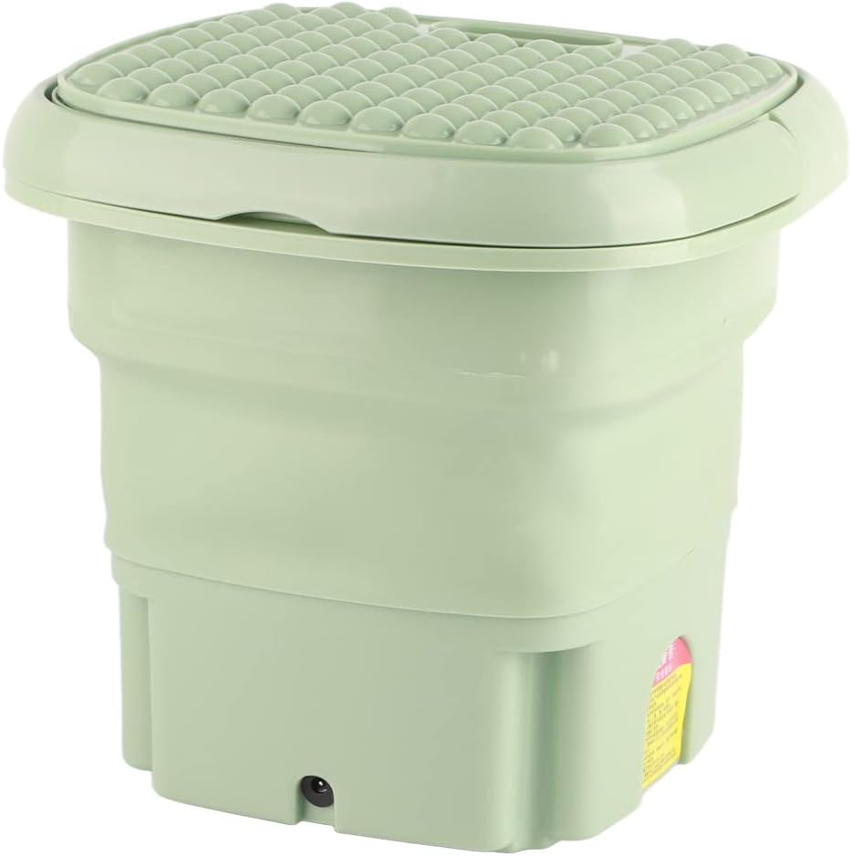 Portable Folding Washing Machine, 3 Modes Deep Washer for Home and Travel, TPE, PP, 10.2 x 8.1 x 8.1in (Green)