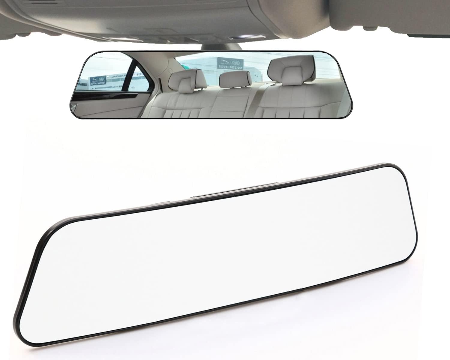 Rear View Mirror, 11.8 Panoramic Clip-On Wide Angle Rearview Mirror to Reduce Blind Spot Effectively for Car SUV Trucks – Convex, Car Interior, Clear