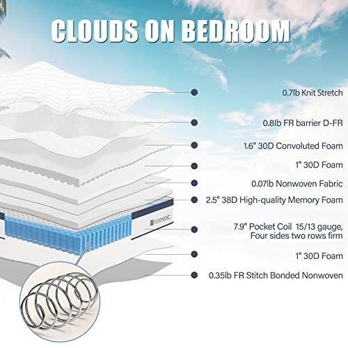 Flexpedic Deep Sleep Twin Mattress 10 Inch In A Box, Cloud Euro Top Soft Hybrid Mattress Made In Usa, Memory Foam Pocket Innerspring Mattresses, Certipur-Us Certified #TOP3