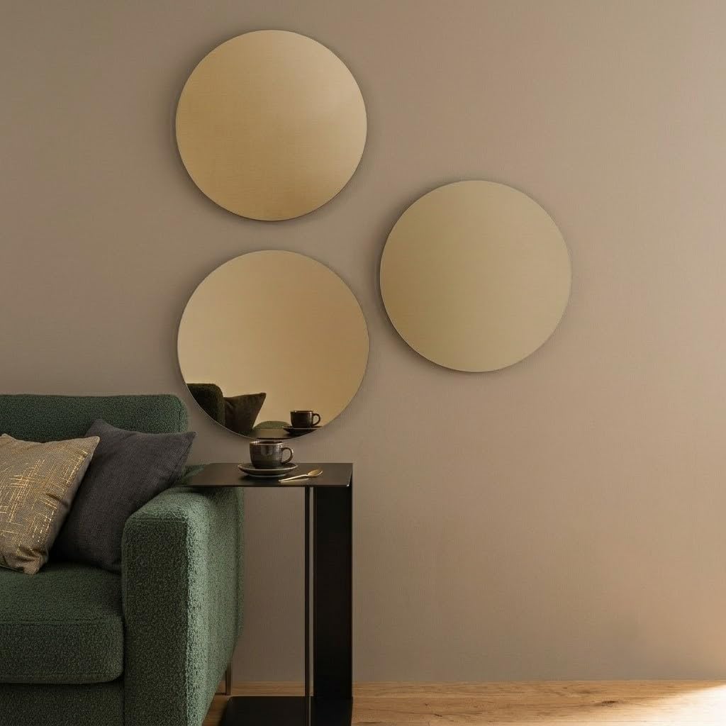 ARHome Specchio Tondo, 60 cm, Bronzato, Specchio da parete rotondo, Made in Italy
