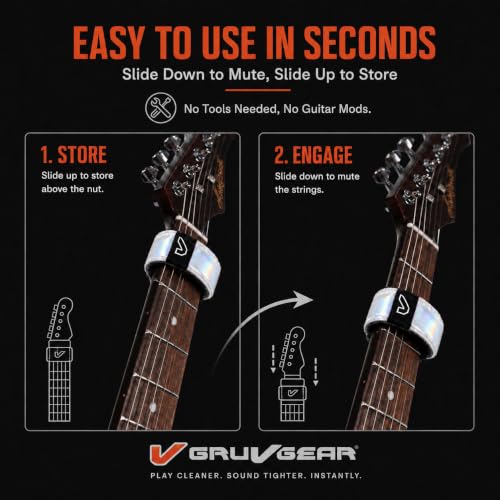 Image of Gruv Gear Fret Wrap Guitar Mute Bubby Lewis FretWrap for Electric, Acoustic & Bass, String Dampener for Recording, Tapping & Practice, Fits 7-12 String Bass (1 Pack Extra Large Iridescent)