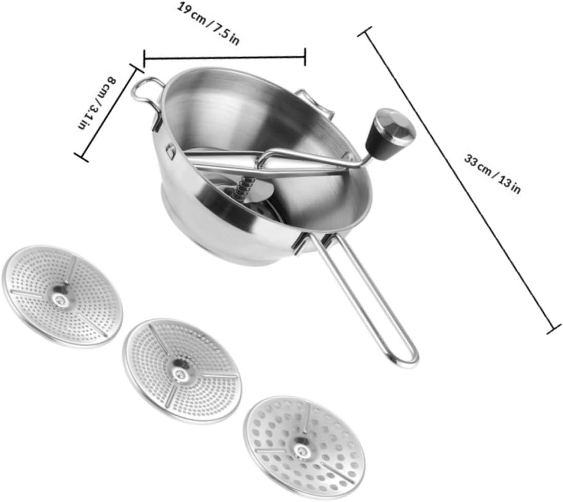 STOBAZA Stainless Steel Potato Ricer Masher Manual Food Pressing Tool for Kitchen Use Sturdy Spud Masher Suitable for Home Cooking and Food Preparation