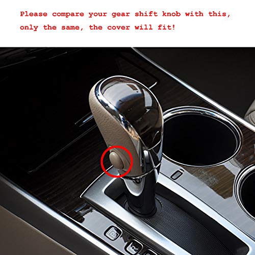 Loncky Black Genuine Leather Gear Shift Knob Cover For Nissan Altima 2013 2014 2015 2016 2017 2018 / Nissan Rogue 2014 2015 2016 / Nissan Sentra 2013-2019 Pathfinder 2013-2020 Automatic Accessories #TOP4