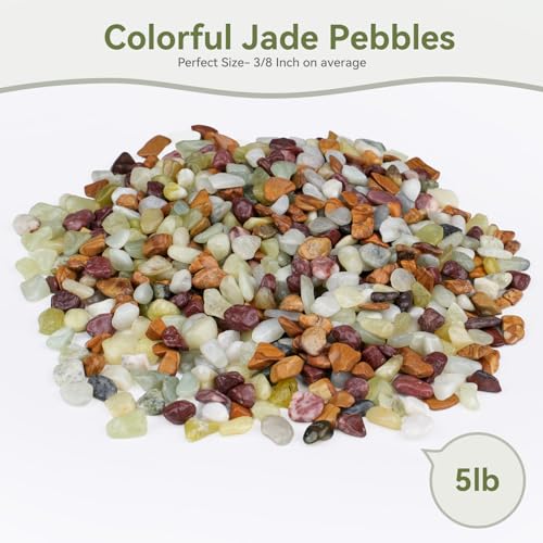 Image of Pulovin 5 lbs Pebbles for Indoor Plants, Succulent Rocks, 3 /8 inch Polished Pebbles for Bamboo, Vase, Terrarium, Natural Decorative Small River Rocks for Crafts, Cactus, Outdoor Garden Landscaping