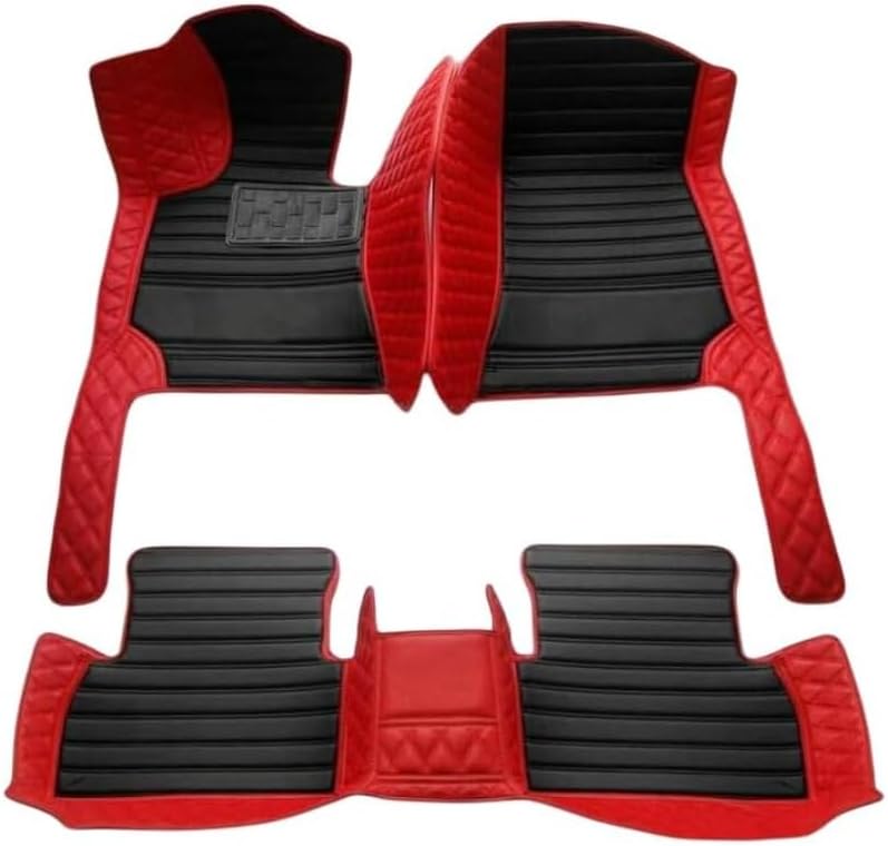 Luxury Leather Car Floor mats Custom Personalized Full Coverage car Floor mat for 99% of Cars. (Streak black4)