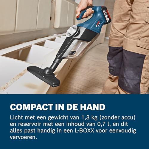 Bosch Professional GAS 18V-1 Accu-handstofzuiger (zonder accu, zuigbuis, spleetzuigmond, tapijtzuigmond, reservoirvolume 1 liter, 18 volt systeem) - Afbeelding 5