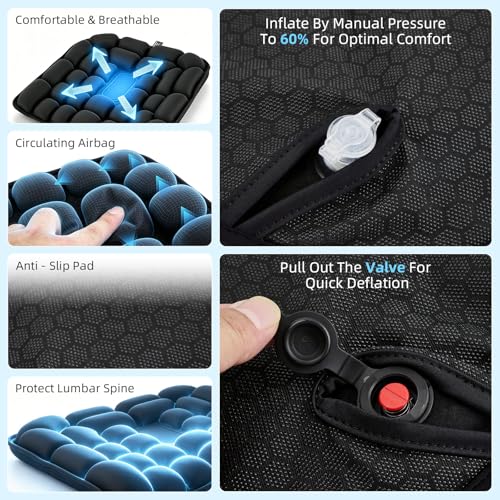 Cojín de asiento ergonómico con células de aire 3D de alta resistencia y confort 3