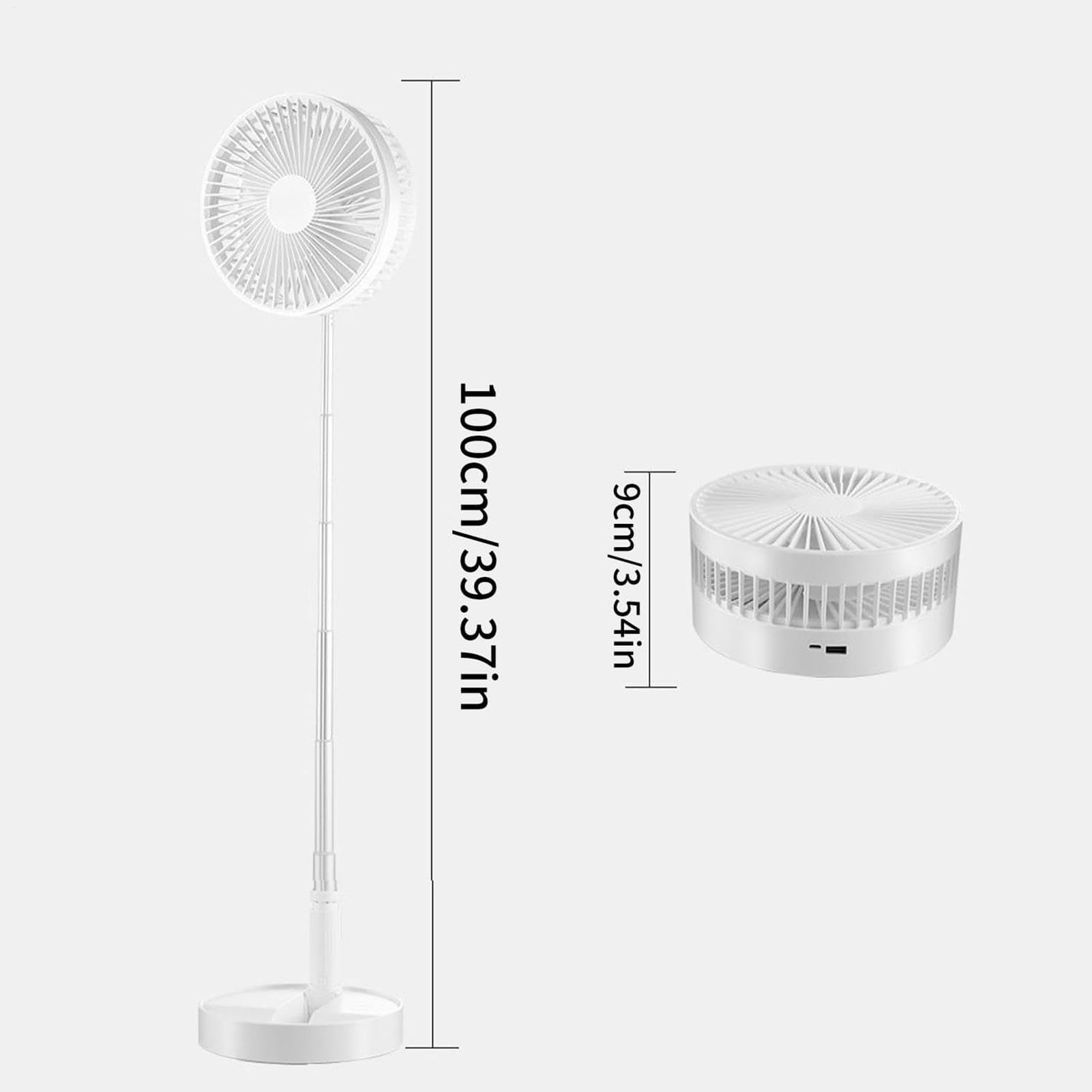 Ventilatore oscillante portatile da 7200 mAh, pieghevole, 4 velocità, per casa, ufficio, campeggio, dormitorio, ventilatore da tavolo regolabile per interni ed esterni