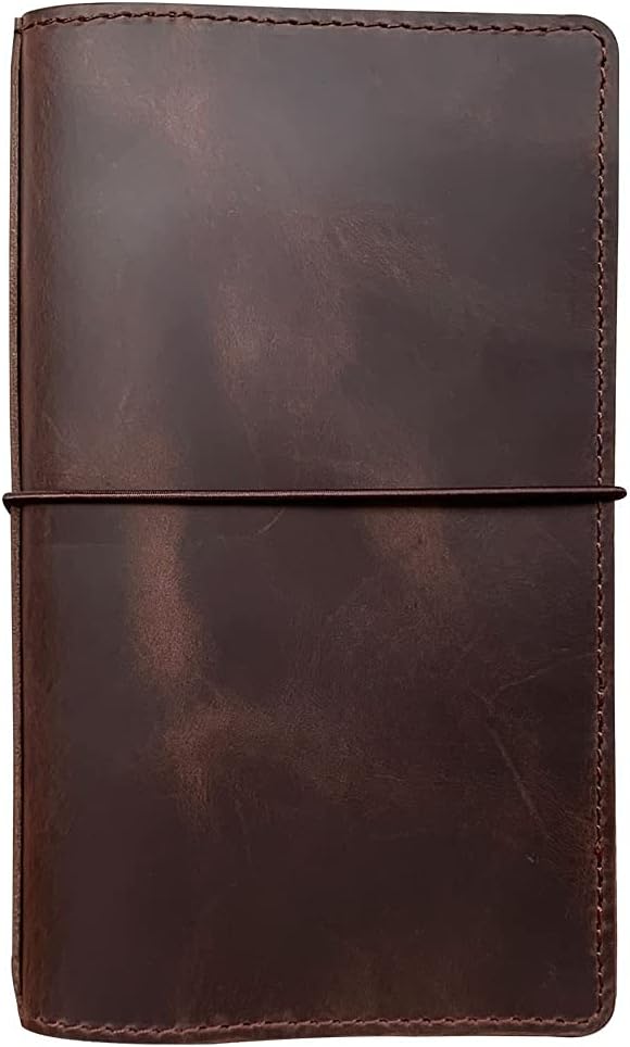 Travelers Notebook Standard Size, Leather Travelers Notebook Cover and 3-Pack Lined Inserts