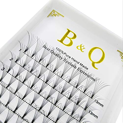 Premade Volume Eyelash Extensions 7D-C-0.07-9 Short Stem Premade Fans Eyelash Extensions 9 to 18 mm Pre made Lash Fans .07 .10 Volume Lash Extensions(7D-C-0.07,9mm)