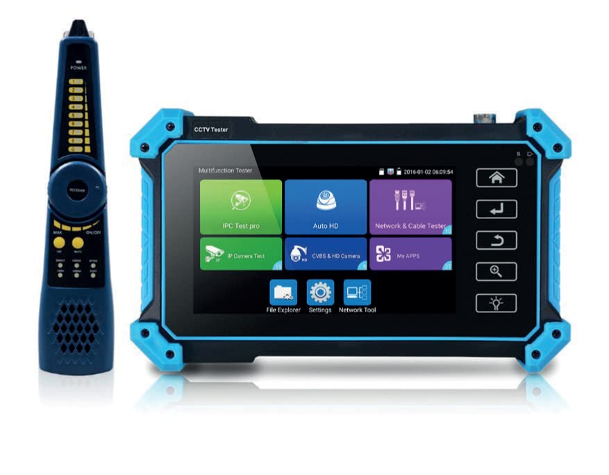 Compact 5-in-1 CCTV Tester Kit with Digital Cable Tracer 4K Touch Screen IP WiFi Camera Tester Built-in with POE TF Card/HDMI/RJ45 TDR Output